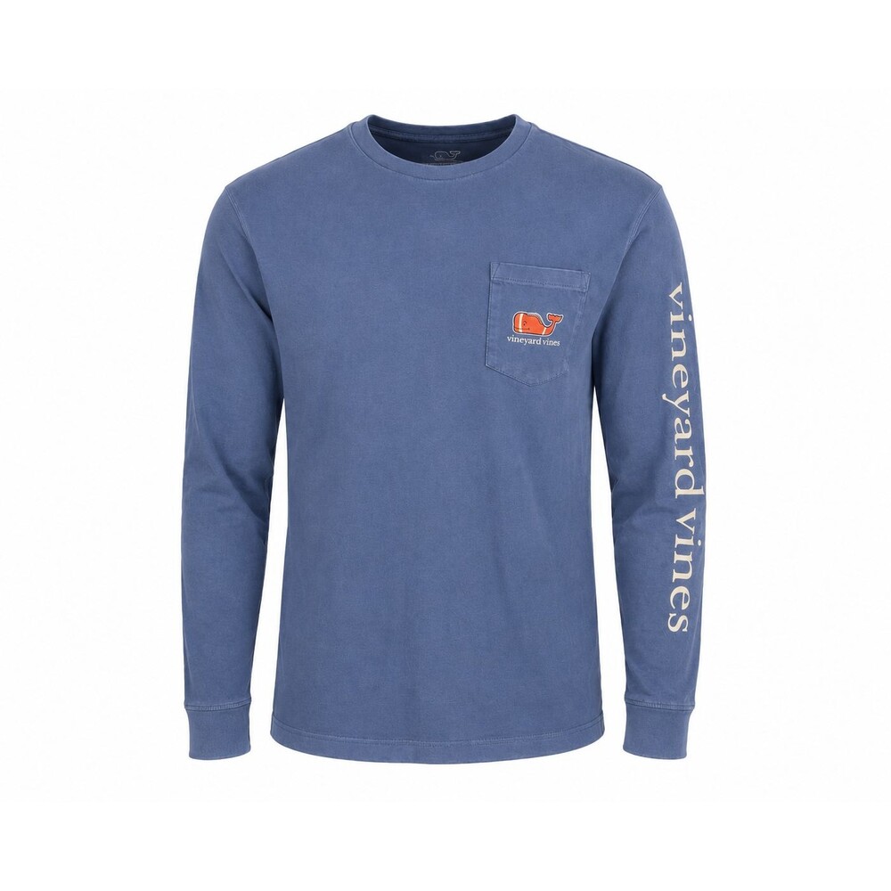 Vineyard Vines Youth XL (18) Blue Long Sleeve Pocket T-Shirt Whale Logo Cotton